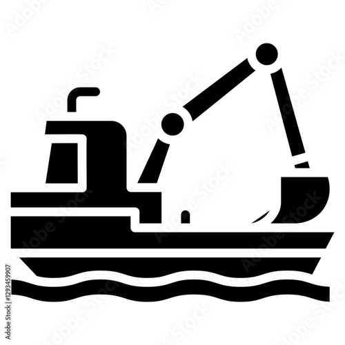 Coastal Dredger Vector Icon