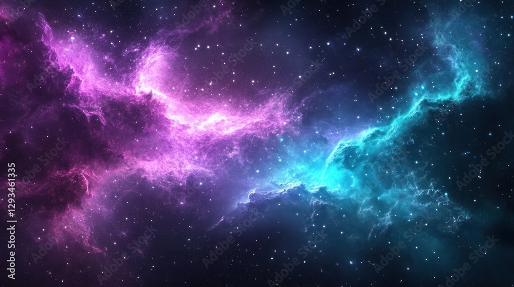 Obraz premium Cosmic Nebula, Stellar Clouds, Deep Space, Background, Astronomy (1)