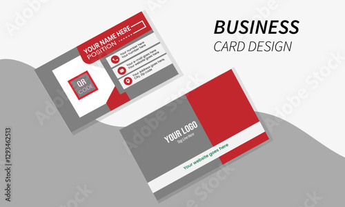 Fresh and stylish business card design template
Red and hash color normal shapes with print Design
