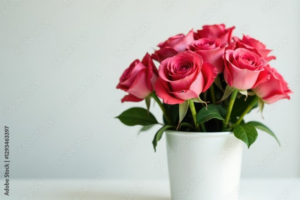 Simple yet striking rose flowers in a plain white container, simple, roses Simple yet striking rose flowers in a plain white container, simple, roses