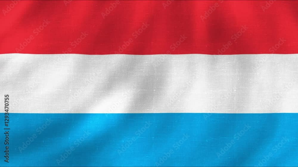 Luxembourg flag wavy animation with fabric texture. 4K quality footage Luxembourg flag wavy animation with fabric texture. 4K quality footage