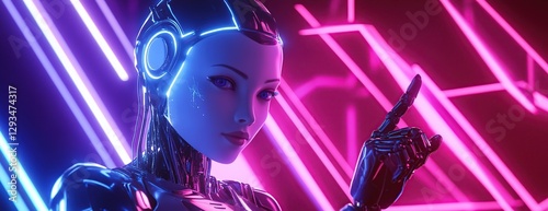 3D AI Humanoid Robot Metaverse Symbolizing AI Revolution Digital Technology Industry 4.0