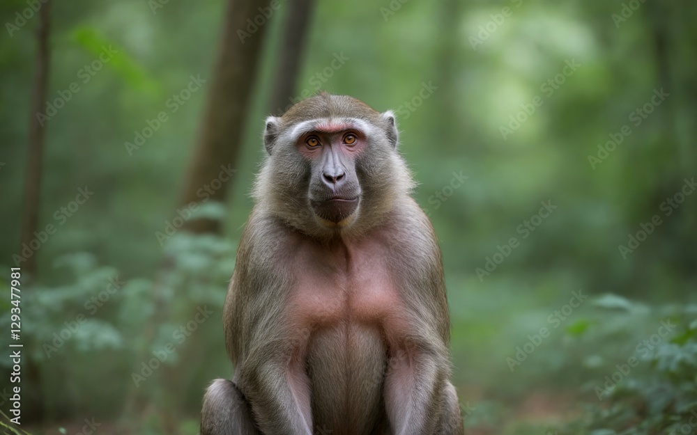 Fototapeta premium Beautiful Baboon in Forest