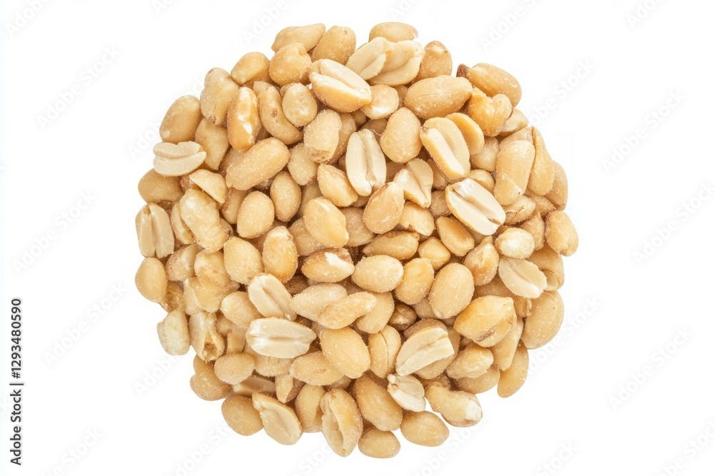 Circular cluster of peanuts on white. Neural network AI generated Circular cluster of peanuts on white. Neural network AI generated