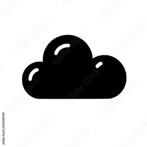 Black cloud icon, simplistic design, weather symbol, black color