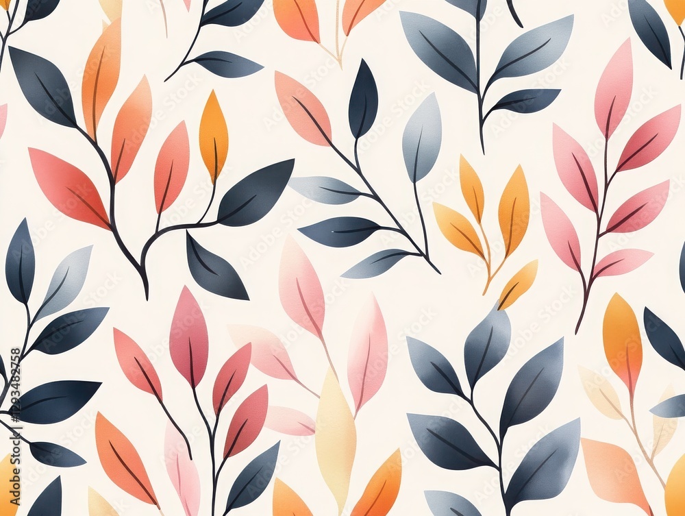 A vibrant artistic pattern featuring colorful leaves, ideal for nature-inspired designs and backgrounds. A vibrant artistic pattern featuring colorful leaves, ideal for nature-inspired designs and backgrounds.