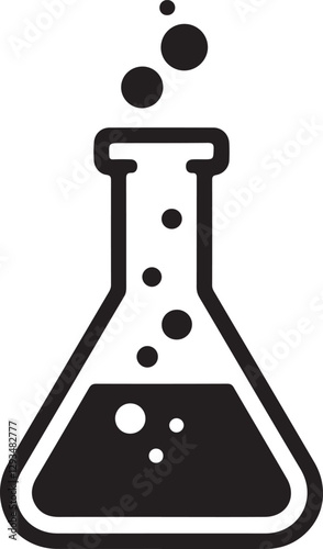 Vector Icon of Laboratory Glassware Conical Flask, Science Experiment, Chemistry Symbol
