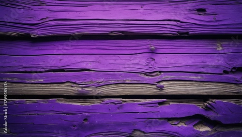 Weathered purple wood planks with dynamic texture creating an abstract background ideal for design applications and artistic projects.
