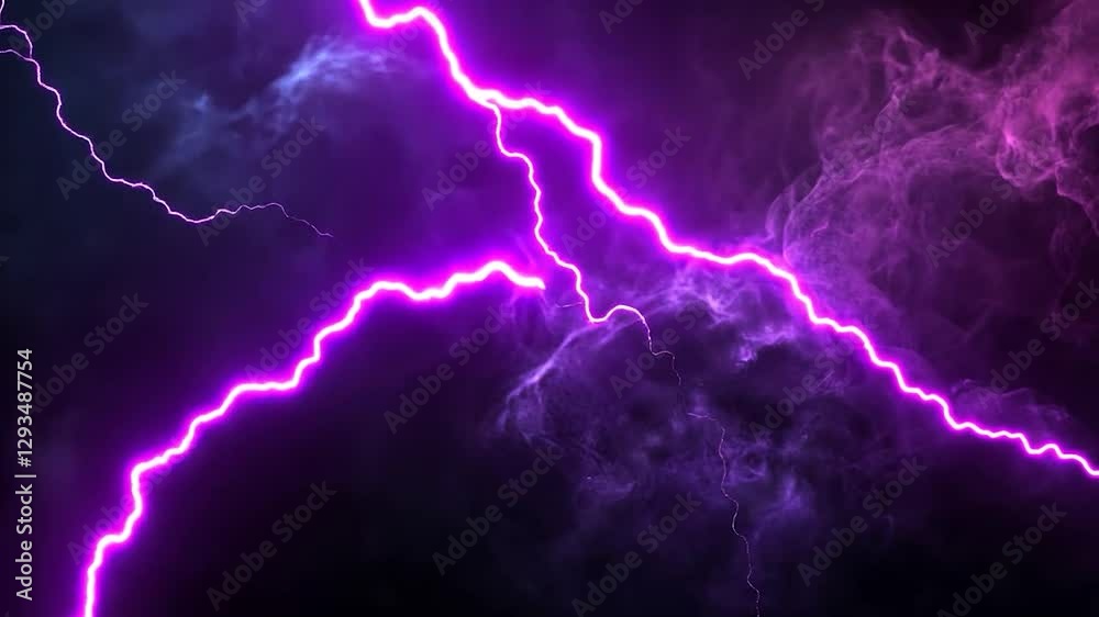 Abstract Lightning Strike in Smoky Darkness Abstract Lightning Strike in Smoky Darkness