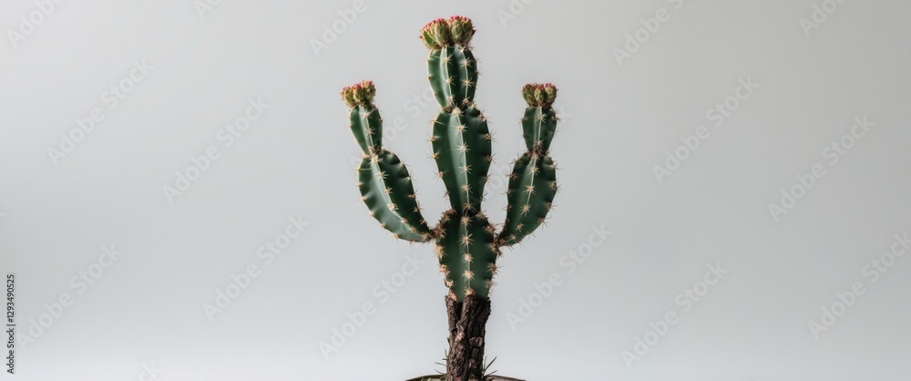 Vibrant Cactus Plant Isolated on White Background with Space for Text and Design Elements Vibrant Cactus Plant Isolated on White Background with Space for Text and Design Elements