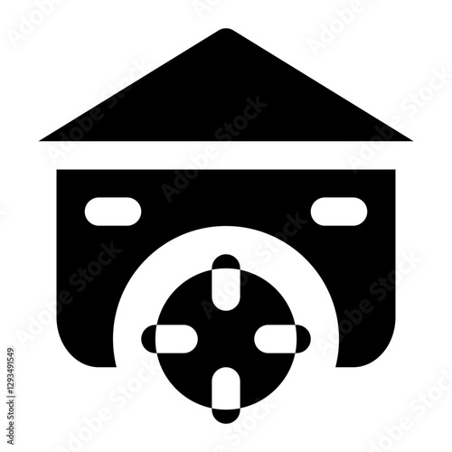 Icon Home Target With Style Glyph