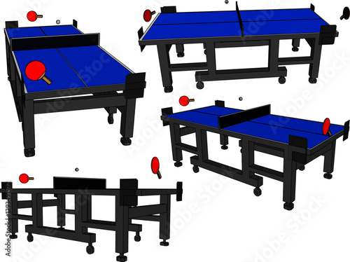table tennis table ball sports table design illustration vector sketch  
