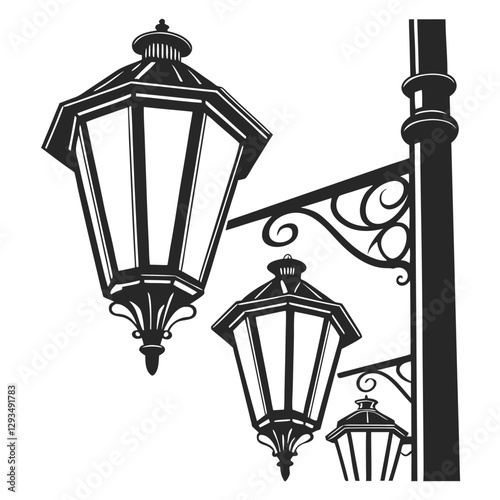 Ceiling lights silhouette vector illustration