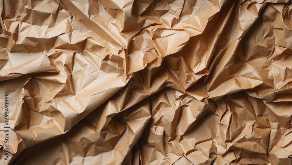 Crumpled recycled brown paper texture background for eco-friendly design and packaging concepts. Crumpled recycled brown paper texture background for eco-friendly design and packaging concepts.