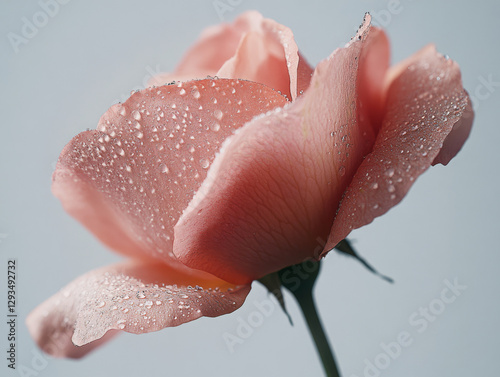 A soft and beautiful close-up of a delicate pink rose petal