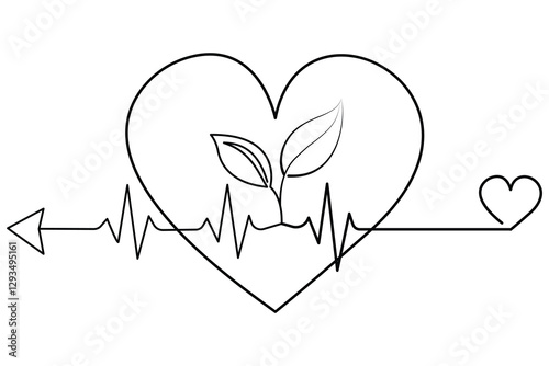 A Romantic Vector ,Heart bonds,love bonds, Half heart designs, silhouette of blank heart, Romantic heart , Relation of heart, Everlasting beating heart