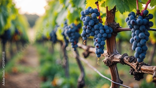 Wallpaper Mural Vibrant Vineyard with Ripe Grapes in Northern European Landscape During Sunset Torontodigital.ca