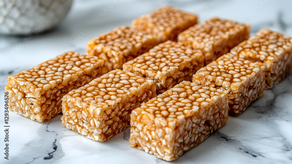 Golden Honey Rice Treats - Sweet Illustration Golden Honey Rice Treats - Sweet Illustration
