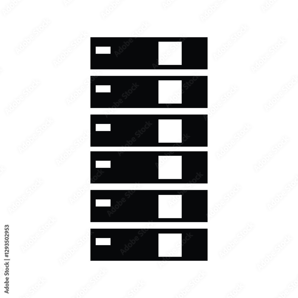 Server Icon. Illustration of Internet Network and Data Base Isolated on white background. Server Icon. Illustration of Internet Network and Data Base Isolated on white background.