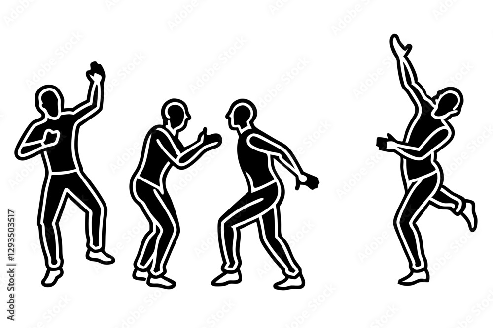 set of Street Dance silhouette vector illustration set of Street Dance silhouette vector illustration