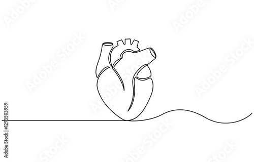 One continuous line drawing of lungs . single line lung concept, Human lungs, drawn with continuous line in minimalism, abstract, respiratory organ, medicine, pulmonology, anatomy, one line.