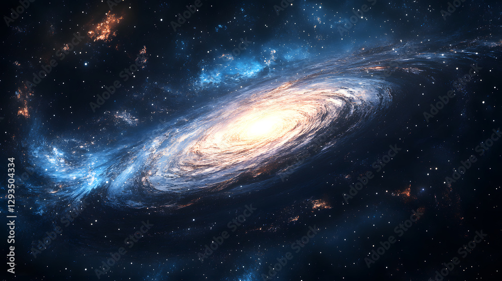 Fototapeta premium Ultrahd deep space view vibrant galaxy swirl in cosmic wonder astronomy digital art outer space high-resolution perspective