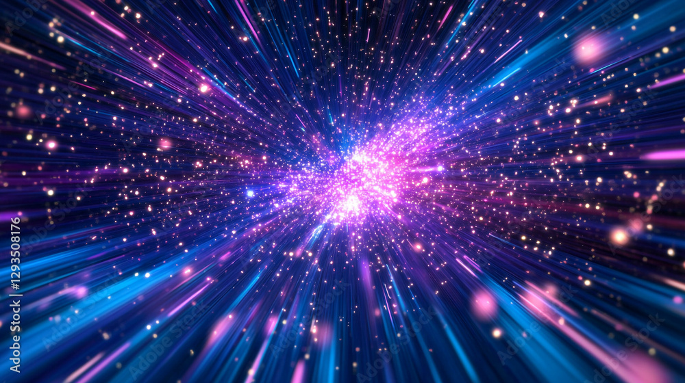 Abstract purple and blue light burst background design image art glow rays speed shine vivid stars Abstract purple and blue light burst background design image art glow rays speed shine vivid stars