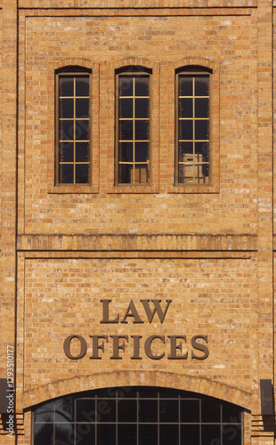 Law Offices Sign on Brick Wall in Downtown Tyler TX