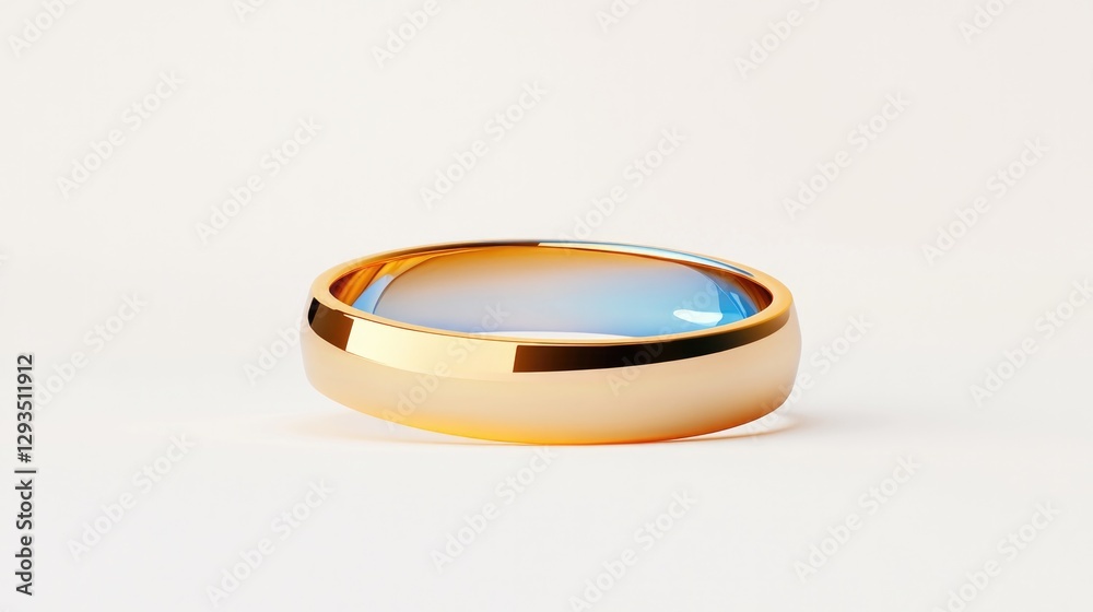 Elegant gold ring featuring smooth, reflective surface and subtl Elegant gold ring featuring smooth, reflective surface and subtl