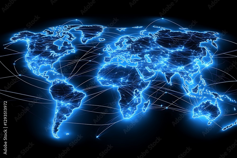 Global Network Connections Illuminated