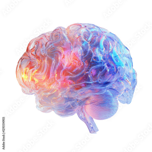 3D render of glowing human brain