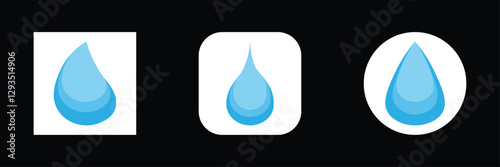 water drop button icon sign vector
