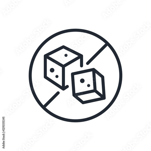 No sugar editable stroke outline icon isolated on white background flat vector illustration. Pixel perfect. 64 x 64.