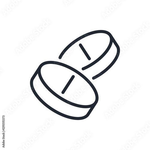 Pill tablet editable stroke outline icon isolated on white background flat vector illustration. Pixel perfect. 64 x 64.