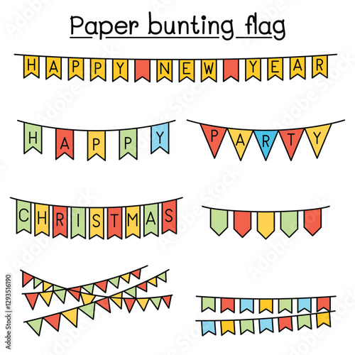 Paper bunting flag vector illustration graphic design