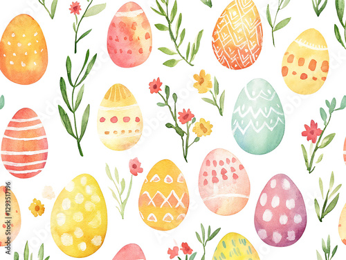 easter eggs and flowers