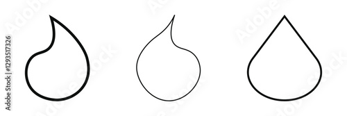 Waterdrop vector icon set.