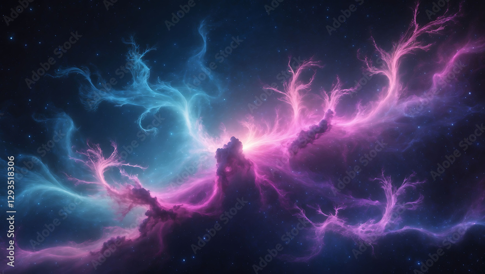 Cosmic nebula with supernova bursts Cosmic nebula with supernova bursts