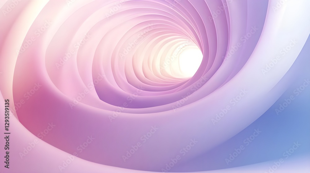 Obraz premium Cascading Pastels: A Serene Abstract Tunnel in Soft Pinks and Blues