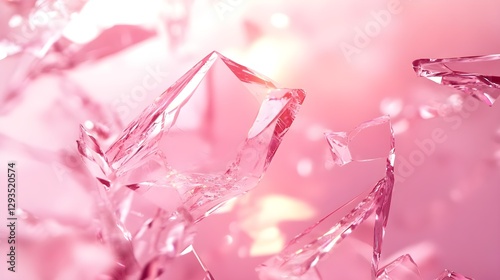 Delicate Pink Crystals Sparkling Under Soft Light in a Dreamy Environment