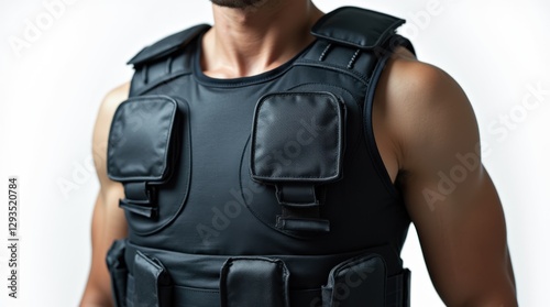 Close-up of a Bulletproof Vest's Armored Plates photo