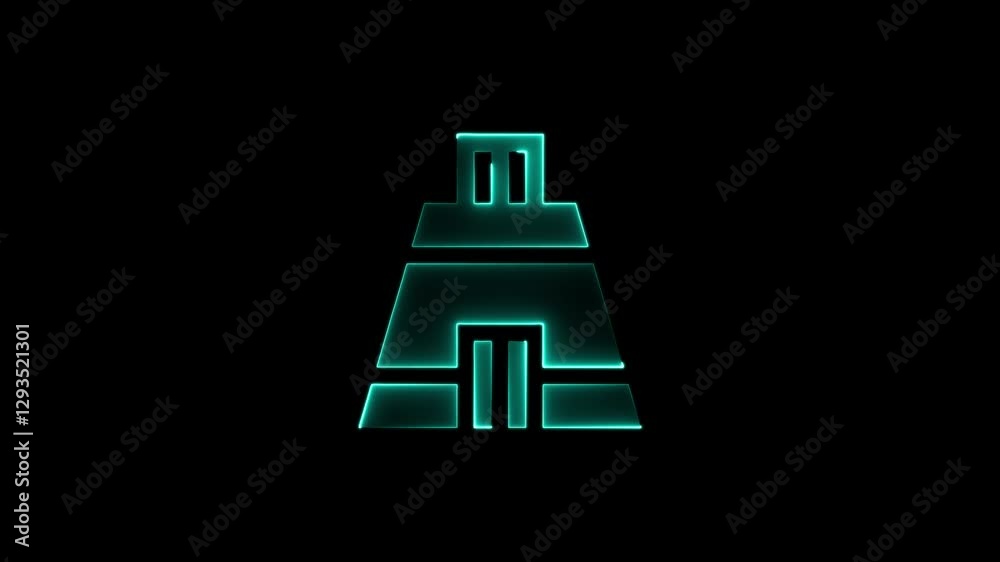 Neon glowing Cricket field icon animation. Neon glowing Cricket field icon animation.