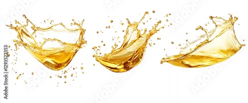 Golden Liquid Splash Dynamic Motion Abstract Background oil wave flow water drink juice