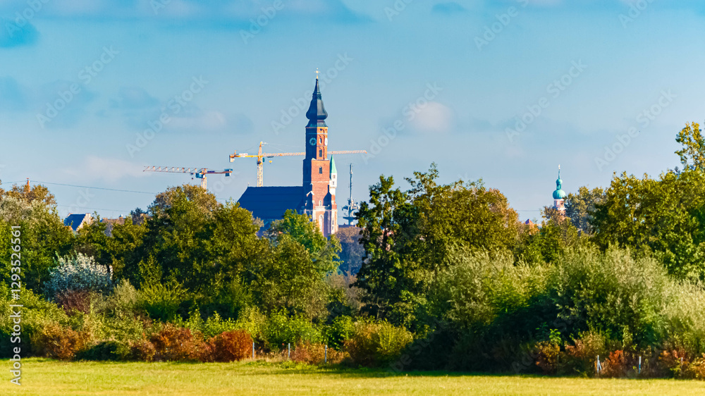 Obraz premium Autumn or indian summer view near Straubing, Straubing-Bogen, Bavaria, Germany