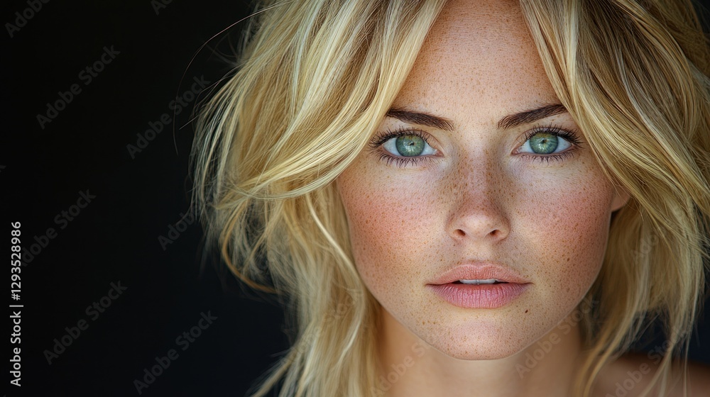 Blonde woman portrait, close-up Blonde woman portrait, close-up