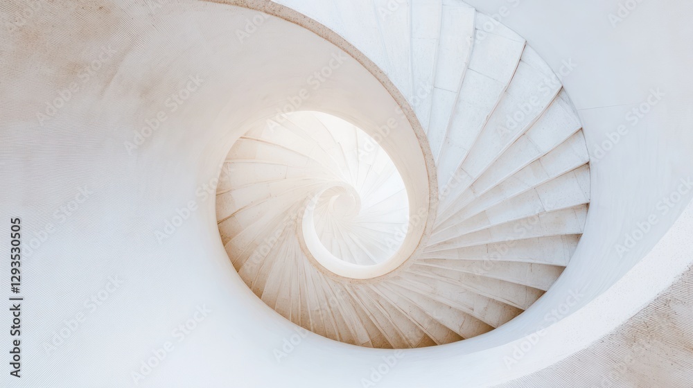 Obraz premium White spiral staircase, interior, light, ascent, architecture, design, background, website