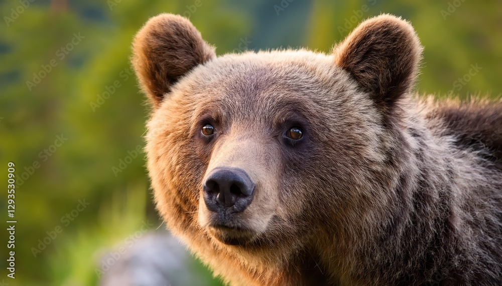 Vibrant Young European Brown Bear in the Enchanting Dinaric Alps A Closeup Portrait Showcasing Wildlife and Majestic Beauty of the Notranjska Region Vibrant Young European Brown Bear in the Enchanting Dinaric Alps A Closeup Portrait Showcasing Wildlife and Majestic Beauty of the Notranjska Region