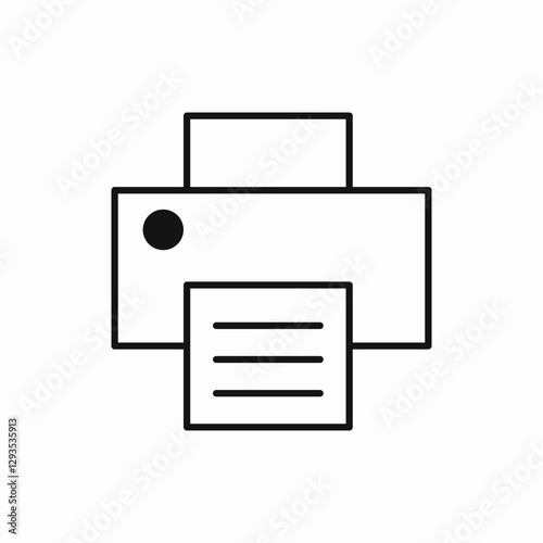 Office printer device icon vector sign