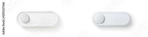 Two white buttons with a white circle in the middle. The buttons are next to each other