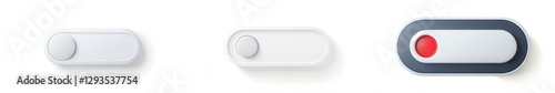 Three buttons are shown, one of which is red. The buttons are white and are arranged in a row